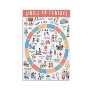 Imagem de FOLIUMK Pôster What I Can And Can't Control Poster Saúde Mental Decoração de sala de aula 12 x 18 polegadas (30 x 45 cm)