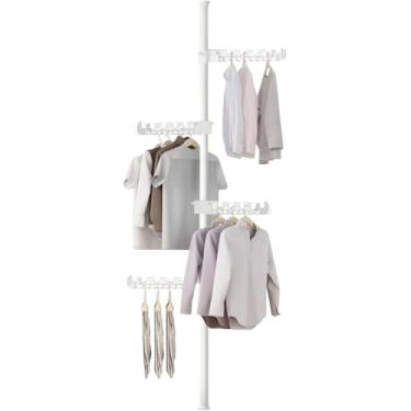 Imagem de Cabideiro Vertical Multiuso com 4 Braços, Branco,Cabides de Guarda-Roupas,cachecol,Gravatas, Organização de Guarda-Roupas para e Acessórios
