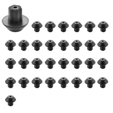 Imagem de WB2K101 Pés de borracha, 32 peças de pés de borracha para grelha de fogão de 3/40.6 cm, com furo para grelha de fogão a gás, peças de substituição compatíveis com WB2K101 WB02T10461、AP2622260, pés de