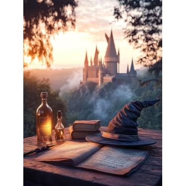 Imagem de Kits de ponto cruz com estampa de castelo – Kits de ponto de cruz para iniciantes e adultos, desenhos animados, dimensões de ponto cruzado, kits de bordado, artes e artesanato