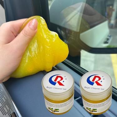 Imagem de CR CHRWLIN Pacote com 2 géis de limpeza de carro limpador de interior de carro Putty Slime Ferramentas de detalhamento automático Kit de limpeza universal de remoção de poeira para acessórios de carro