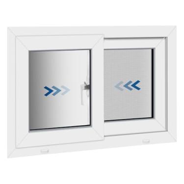 Imagem de NOOTA Janela de porão de vinil, 81.3 cm x 50.8 cm (35.6 cm & 40.6 cm & 45.7 cm e 50.8 cm), janela deslizante de porão com vidros duplos, janelas deslizantes com janelas de tela, branca