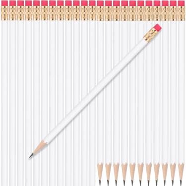 Imagem de Weekgrat 24 lápis redondos HB lindos lápis a granel para escola grafite lápis de cor de madeira com borracha para desenhar, esboçar, casamento, escola, material de professor, recompensa de estudante