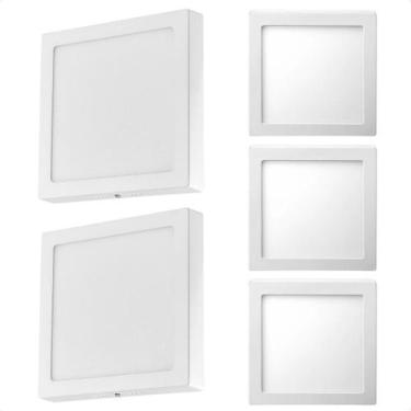 Imagem de Kit 5 Painel De Led Quadrado Sobrepor 12W Bivolt Taschibra