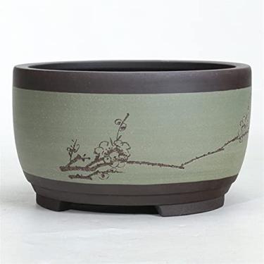 Imagem de EESCZVGBDX Vaso grande de areia roxa bonsai verde para casa orquídea carne vaso de flores suculentas vaso de flores interior ao ar livre vaso de plantas interior mesa decorativo vaso de flores