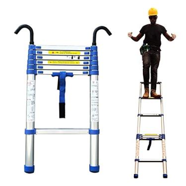 Imagem de Escadas, escada telescópica, escada de extensão de alumínio leve, carga 150 kg/com ganchos/5,8 m