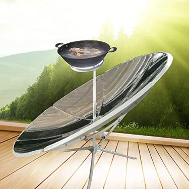 Imagem de JYXYXSCP Fogão solar parabólico portátil, forno solar concentrado para acampamento ao ar livre, temperatura de foco: 700-1000 °C, para piquenique, acampamento, viagens