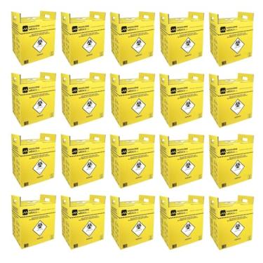 Imagem de Kit 20- Caixas Coletora Materiais Perfurocortantes - 3 Litros