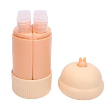 Imagem de Ymiko 4 Em 1 Garrafas de Viagem, Recipientes de Viagem Recarregáveis ​​à Prova de Vazamento Com Mecanismo de Vedação Seguro para Shampoo, Condicionador, Loção de Lavagem Corporal (cor pele)
