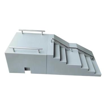 Imagem de Dynwave Rampa de Skate para Parque de Skate, Multiuso, Cinza, Brinquedo de Treinamento, Desenvolvimento de Habilidades para Crianças e Adultos, e, Escadaria