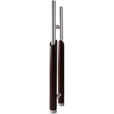 Imagem de Maçaneta deslizante para porta de celeiro - Design de dois lados, maçaneta de porta de entrada redonda de aço inoxidável, maçaneta moderna de barra de puxar para porta da frente/portas de vidro