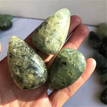 Imagem de Presente para a família prehnita verde pedras roladas cristais de quartzo natural pedras preciosas para Reiki pedra da sorte pedras primárias e minerais (cor: 100g, tamanho: 30-50 mm)