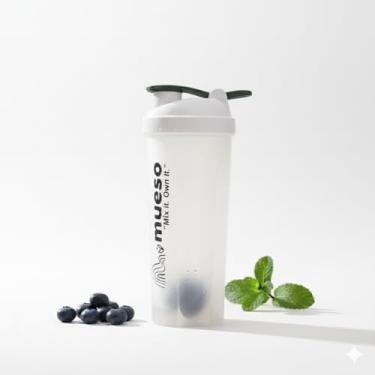 Imagem de MUESO Garrafa coqueteleira de 700 ml – copo misturador de proteína à prova de vazamento – livre de BPA, lavável na lava-louças – branca