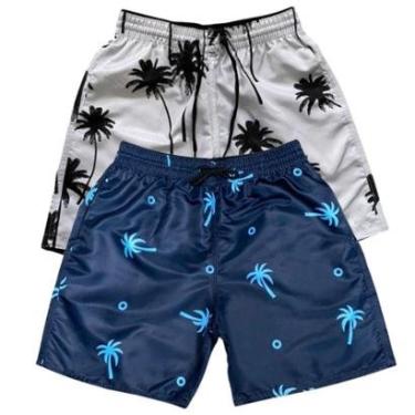 Imagem de Short Masculino Tactel Praia Treino Academia Bermuda Bolso Kit 2-Masculino