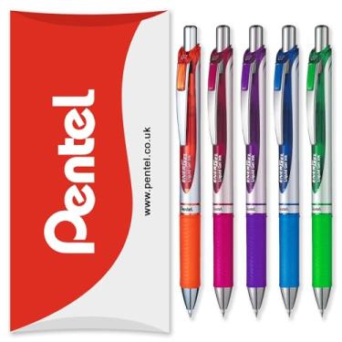 Imagem de Pentel EnerGel XM BL77 - Caneta de tinta de gel líquido retrátil - 0,7 mm - 54% reciclado - Conjunto tropical de 5