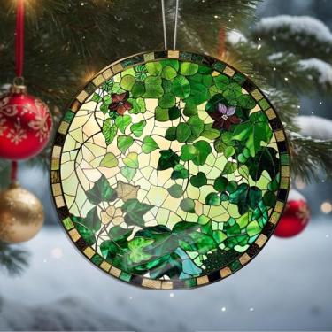 Imagem de Enfeites de Natal para pendurar em cristal, enfeites de árvore de Natal feitos à mão, decoração de carro e casa - presentes de Natal, decoração de artesanato em acrílico, ideias de troca de presentes