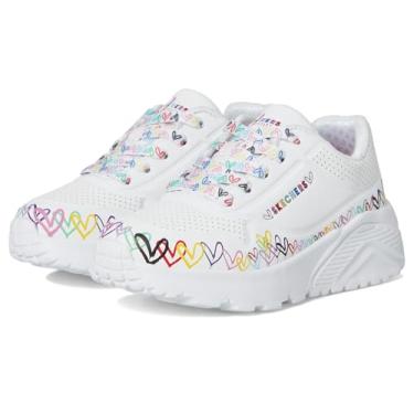 Imagem de Skechers Tênis feminino Uno Lite 314089l (criança pequena), Branco/Multi, 11 Little Kid