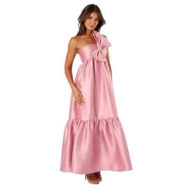 Imagem de Petal & Pup Vestido longo feminino com laço frontal Betina, Rosa empoeirada, PP