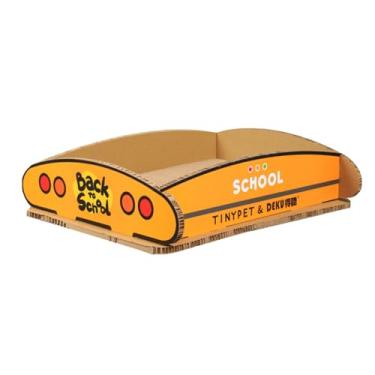 Imagem de IEUDNS Placa de arranhar para casa de gato, suprimentos para brinquedos de estimação, design de ônibus, papelão de arranhar exclusivo, caixa de arranhar para, camada única
