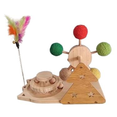 Imagem de IEUDNS Brinquedo para Gatos com Bola Giratória e Rolante, Interativo, para Treinamento de QI, Arranhador e Exercícios para Gatos Coelhos em Ambientes