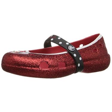 Imagem de Crocs Keeley Minnie Glitter PS Jelly Flat (Bebê/Criança pequena), Vermelho, 24