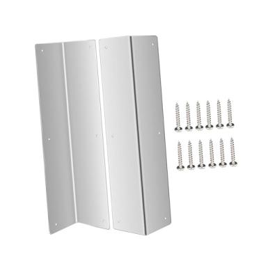 Imagem de Generic Protetor de canto de parede de metal (2 peças) com parafuso, à prova de ferrugem, fácil de instalar, decoração de parede para cozinha de, Prata