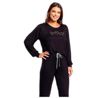 Imagem de Pijama Manga Longa Paulienne 503.69 Feminino Gola Redonda Viscolycra T