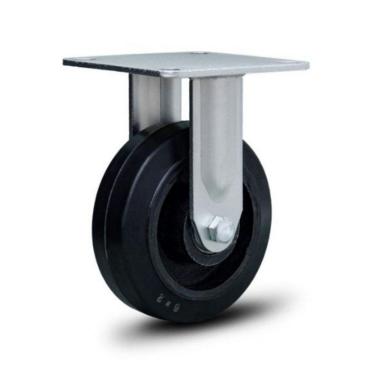 Imagem de Rodizio Industrial 6x2 Borracha Fixo Roda Ferro 350 Kg