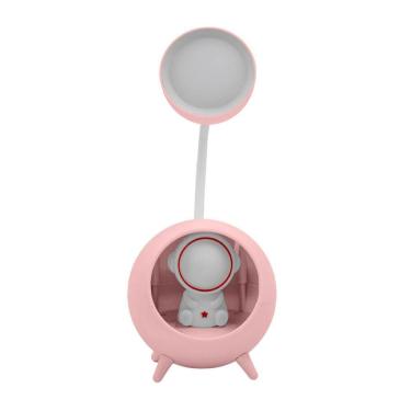 Imagem de Luminaria De Mesa Decorativa Usb Portatil Articulavel Abajur P/ Leitura Estudo Astronauta Rosa