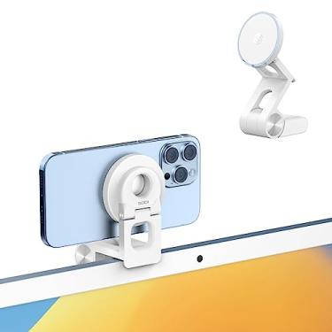 Imagem de SODI Suporte de câmera de continuidade para monitor de mesa e iMac, suporte destacável para webcam para iPhone, suporte magnético ajustável para iPhone 17/16/15/14/13/12 e Mac OS Ventura