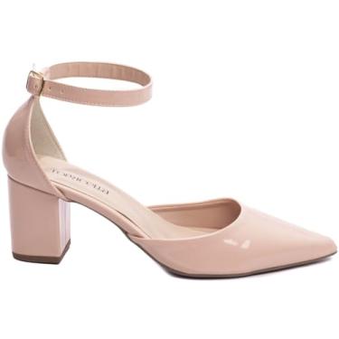 Imagem de SAPATO SCARPIN FEMININO TORRICELLA VERNIZ ROSÊ FIVELA DE AJUSTE NA COR DOURADO, NÚMERO 39