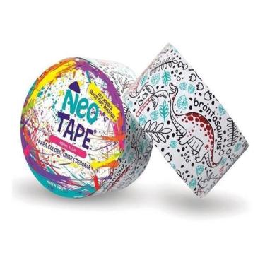 Imagem de Fita Adesiva 4,8X5M Silver Tape Divertida Para Colorir Dino - Geral