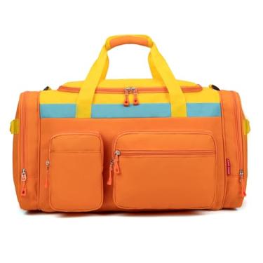 Imagem de HawLander Bolsa infantil grande para viagens, durante a noite ou fim de semana, 50,8 cm, Laranja, Bolsa de viagem