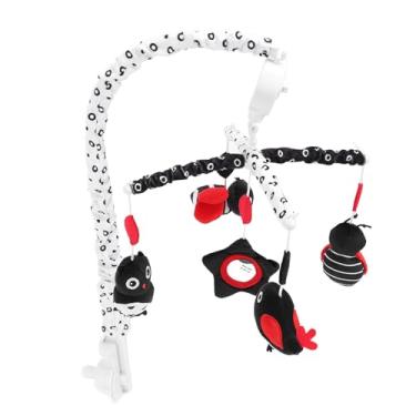 Imagem de Generic Música Crib Mobile, Coordenação de Olho de Mão Rotativa, Impedindo o Brinquedo Móvel do Berço de Pelúcia Macia e Macia Preta Vermelha para Infantil (Animal)