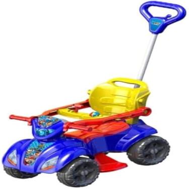 Imagem de Quadriciclo infantil azul, brinquedo perfeito para o menino andar, forte e resistente, divertido.
