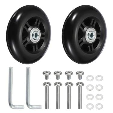 Imagem de YELARXI Replacement Luggage Wheels, Suitcase Wheels Replacement Kit 84x24mm & 1 Set & Rubber & Black - Fitting for (Swivel Caster Bearings Repair/Replacing/Roller Bag/Suitcase/Spinner)