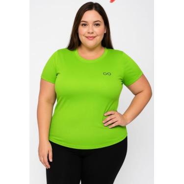 Imagem de Blusa T Shirt Plus Size Manga Curta Poliamida Dry Via Ello Academia Tr