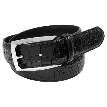 Imagem de Stacy Adams Cinto masculino em relevo Ozzie Croc, Preto, 44