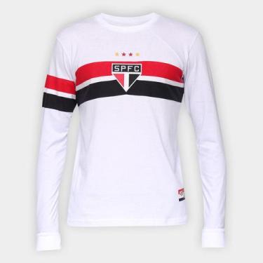 Imagem de Camisa Manga Longa São Paulo I 2005 Retrô Mania Masculina, Branco, P