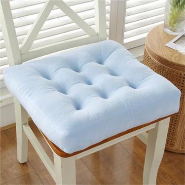 Imagem de Almofadas de cadeira para cadeiras de jantar, almofadas grossas de pelúcia para cadeira de mesa de cozinha com laços, suporte e capas antiderrapantes, almofada de assento macia e confortável, para