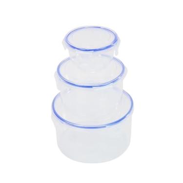 Imagem de CONJUNTO de 3 Potes Redondos COM TRAVA - Organização Prática e Durável