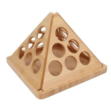 Imagem de Jectse Rack de Armazenamento de Cápsulas de café, Organizador Rotativo Triangular de Madeira Com Base Estável Anti-ponta, para Bancada de Cozinha de 24 Cápsulas de café