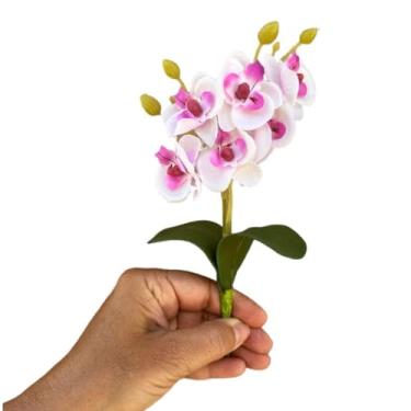 Imagem de Kit com 12 Mini Orquídeas Artificiais Permanentes – Flores Decorativas para Mesa, Sala e Casamento (Lavanda)