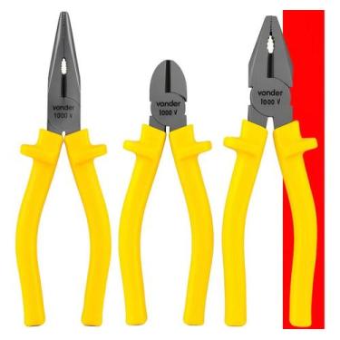 Imagem de Kit Jogo 3 Alicates Multifuncional De Corte Universal E Bico - Vonder