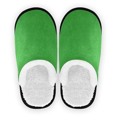 Imagem de Joisal Pantufas masculinas portáteis de bolinhas rosa choque tamanho 11 com bolsa de armazenamento, Verde floresta, 5-8 US Women/5-8 US Men