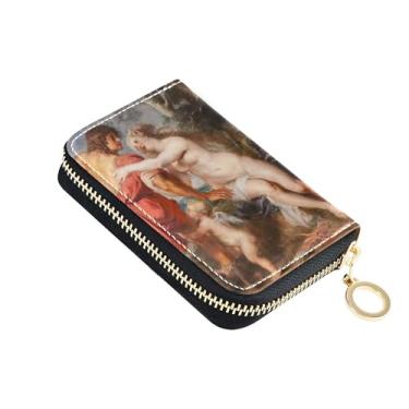 Imagem de Carteiras femininas coloridas com zíper fofo porta-cartões com bloqueio de RFID, Rubens, Venus Adonis, carteira com zíper e bolso para moedas