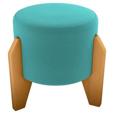 Imagem de Puff Decorativo Sala Luxo 44x44cm Veludo Deluxe Milani Verde