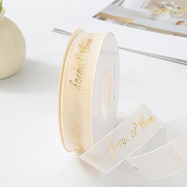 Imagem de Fita de chiffon de organza dourada de 10 metros, 1 rolo de fita de malha de 2,5 cm de largura para presentes de artesanato DIY, buquê de flores, tule, chiffon fino