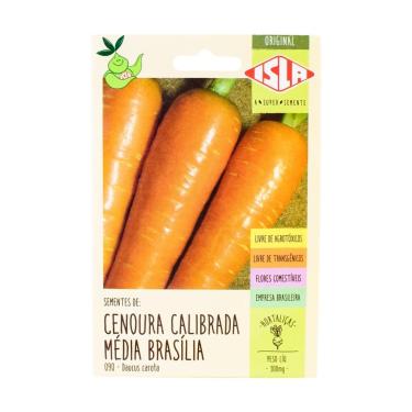Imagem de Kit Semente de Cenoura Brasília Calibrada Média Islar 0,3g + Semente de Pepino Caipira 1,0g