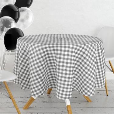 Imagem de 4 Toalha Mesa TNT Xadrez Festa Estampado Boteco Pt Redonda - Idealiza